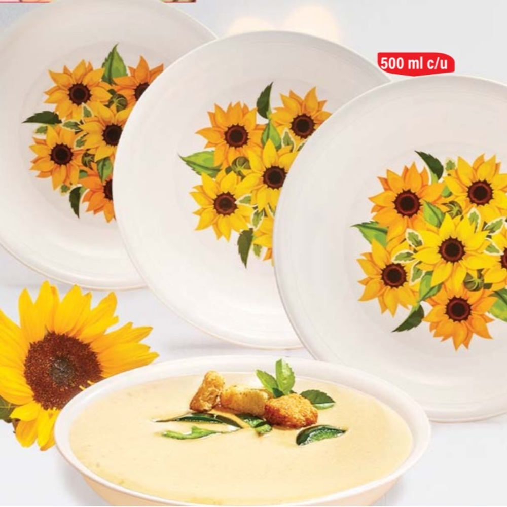 Sunflower Design Plastic  Bowls Set(4)
